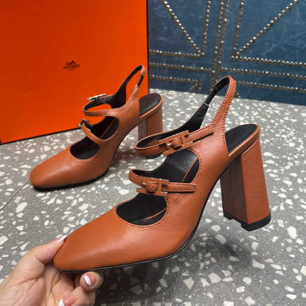 JACKIE 80 MM PUMP IN UMBER BROWN CALFSKIN