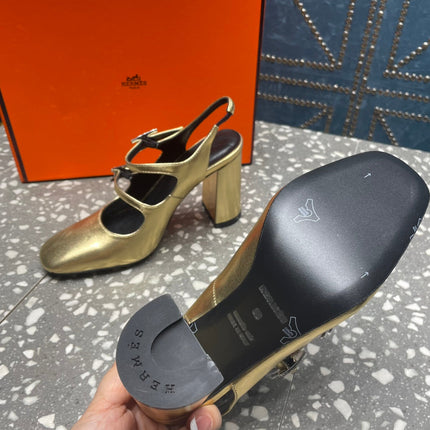 JACKIE 80 MM PUMP IN LIGHT GOLD CALFSKIN