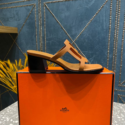 IZZY 50 MM SANDAL IN BRONZE BROWN SHEEPSKIN