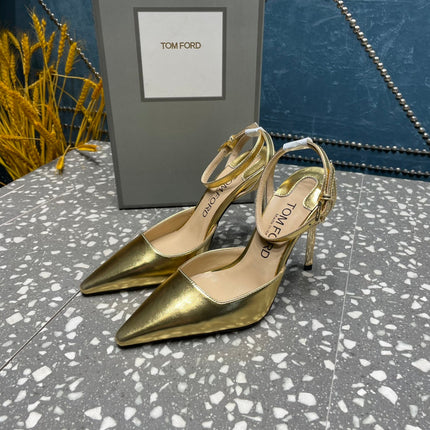 HIGH HEELS 10 CM IN GOLD CALFSKIN