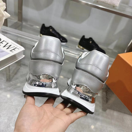 SNEAKERS IN WHITE MIX SILVER MESH AND CALFSKIN