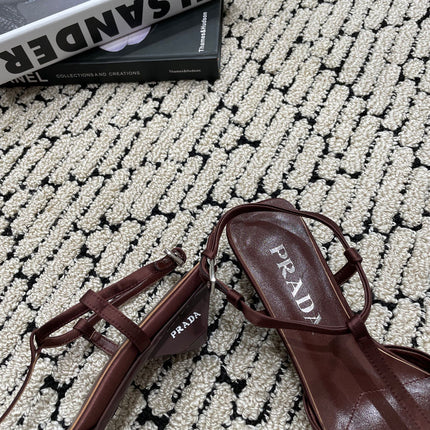 PRA SATIN SLINGBACK PUMPS CHOCOLATE