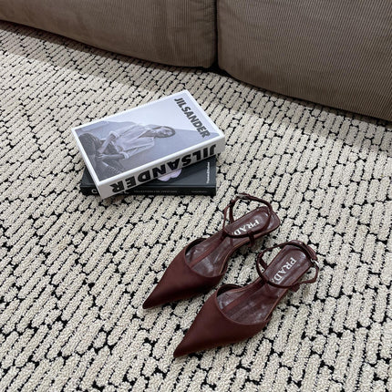 PRA SATIN SLINGBACK PUMPS CHOCOLATE