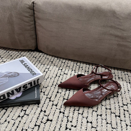 PRA SATIN SLINGBACK PUMPS CHOCOLATE