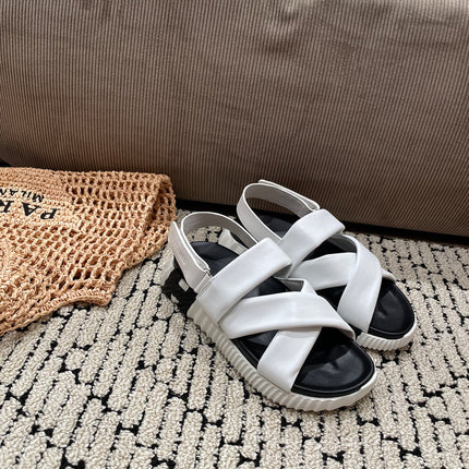 ELECTRIC SANDAL BLACK MIX WHITE CALFSKIN
