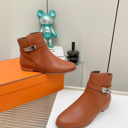 WOMEN'S NEO ANKLE BOOT IN ALLOY ORANGE CALFSKIN
