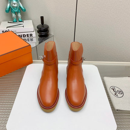 BOTINES HISTORY BOOTS IN SALAMANDER ORANGE CALFSKIN
