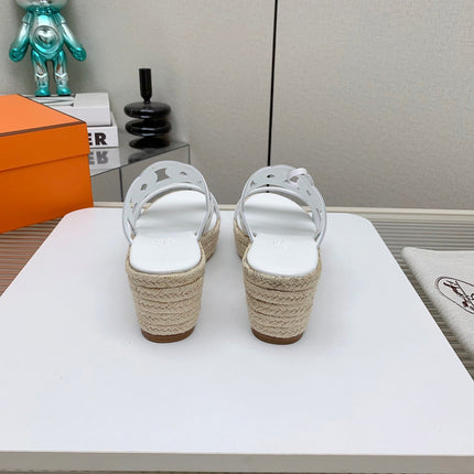 ITHEA 85 MM ESPADRILLE IN WHITE CALFSKIN