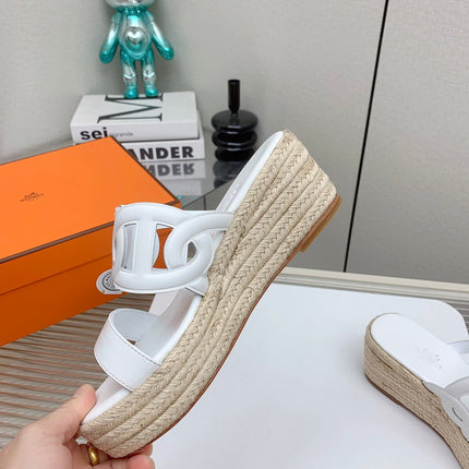 ITHEA 85 MM ESPADRILLE IN WHITE CALFSKIN