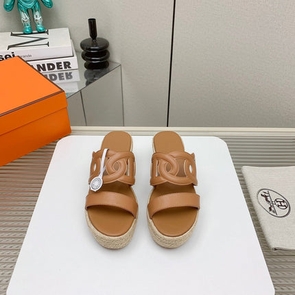 ITHEA 85 MM ESPADRILLE IN BRONZE BROWN CALFSKIN