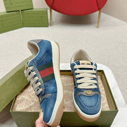 GG WOMEN'S SCREENER TRAINER AEGEAN CALFSKIN