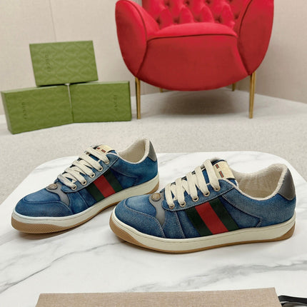 GG WOMEN'S SCREENER TRAINER AEGEAN CALFSKIN