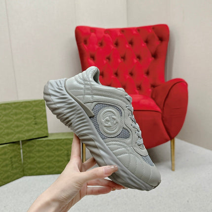 GG RIPPLE TRAINER LIGHT GRAY LAMBSKIN