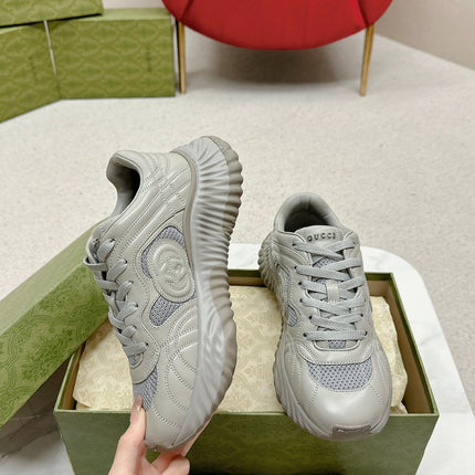 GG RIPPLE TRAINER LIGHT GRAY LAMBSKIN