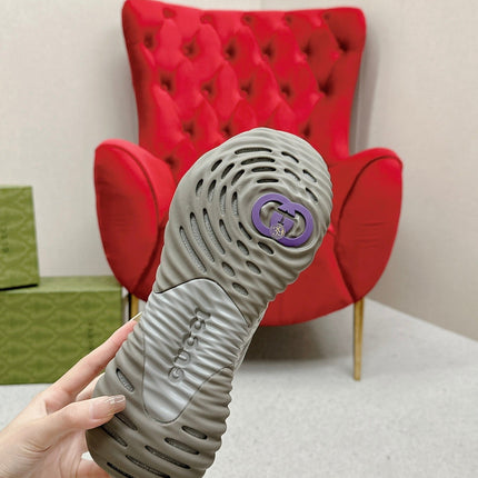 GG RIPPLE TRAINER LIGHT GRAY LAMBSKIN