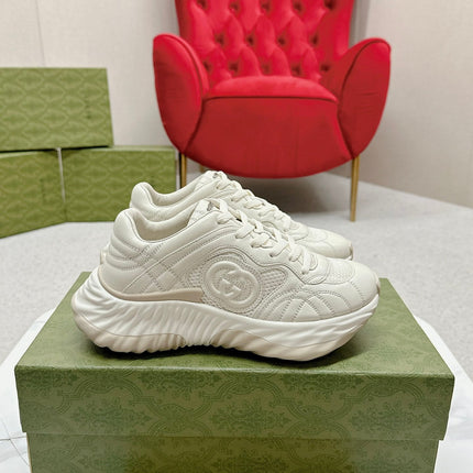 GG RIPPLE TRAINER WHITE LAMBSKIN