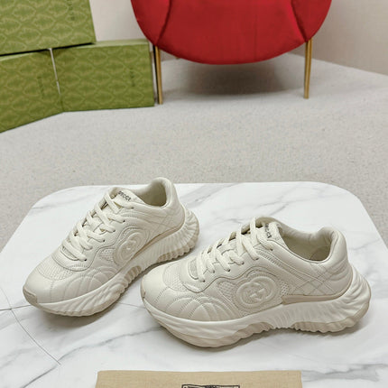 GG RIPPLE TRAINER WHITE LAMBSKIN