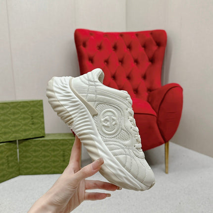 GG RIPPLE TRAINER WHITE LAMBSKIN
