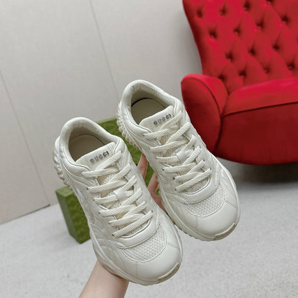 GG RIPPLE TRAINER WHITE LAMBSKIN