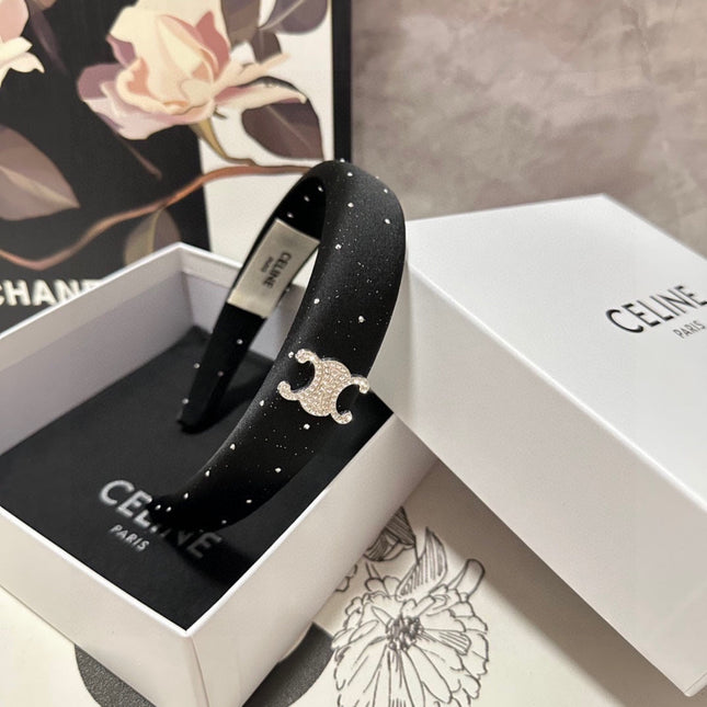 BLACK SILK WITH CRYSTAL HAIRBAND 400485