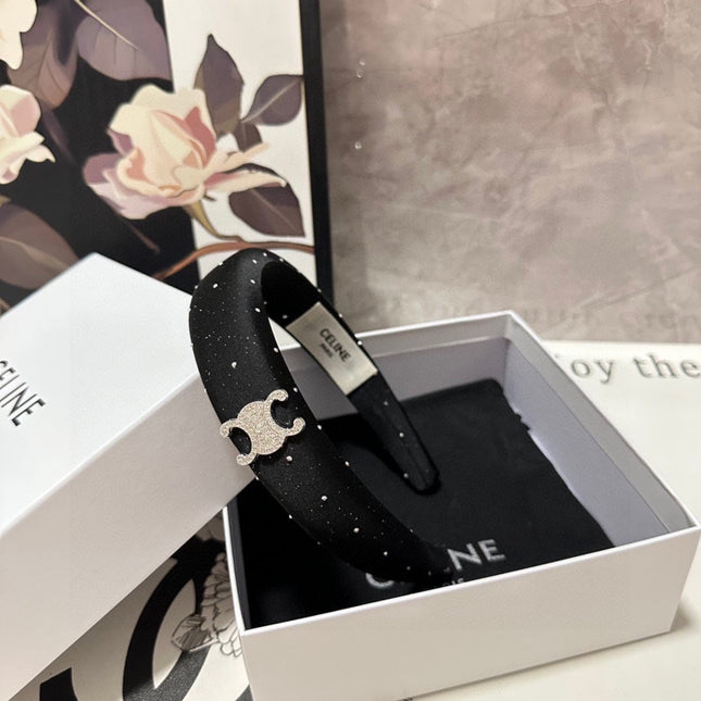 BLACK SILK WITH CRYSTAL HAIRBAND 400485