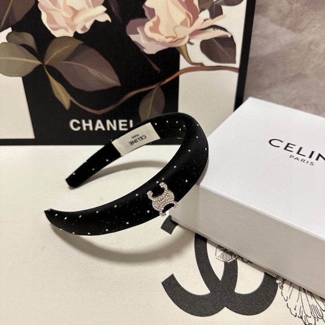 BLACK SILK WITH CRYSTAL HAIRBAND 400485