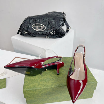 GG SIGNORIA 45 SLINGBACK PUMP BLOOD LAMBSKIN