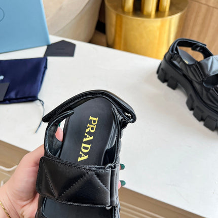 PRA MONOLITH NAPPA SANDALS BLACK LAMBSKIN
