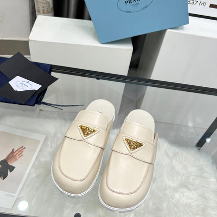 SABOTS MULES BEIGE CALFSKIN