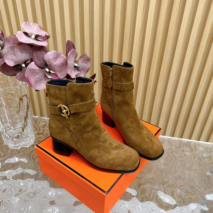 JILL 60 ANKLE BOOT IN CHOCOLATE BROWN SUEDE