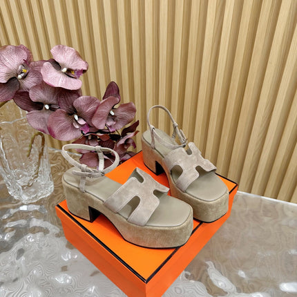 JAM 30 SANDAL IN TORTILLA BROWN VELVET