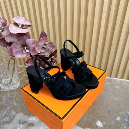 JAZZ 90 SANDAL IN BLACK SUEDE
