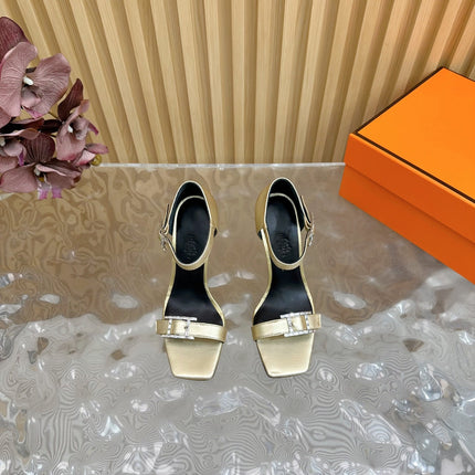 JULY SANDAL 105 MM IN LIGHT GOLD CALFSKIN