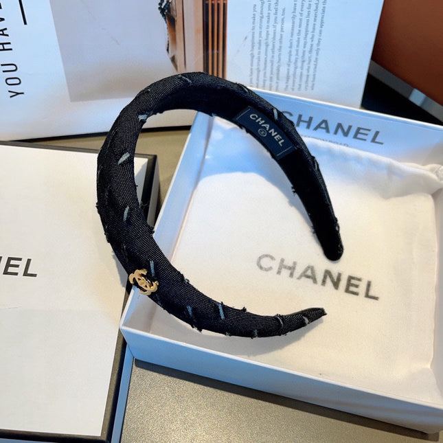 BLACK DENIM FABRIC HAIRBAND 432769