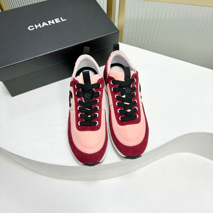 SNEAKER IN LIGHT PINK MIX CHERRY RED SUEDE