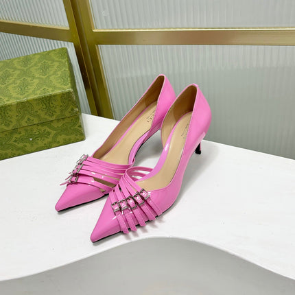 HIGH PUMP 6 CM IN FUSCIA PINK CALFSKIN