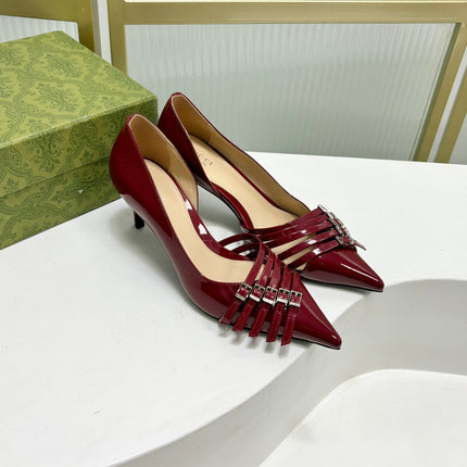 HIGH PUMP 6 CM IN CRIMSON RED CALFSKIN