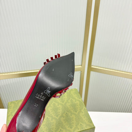 HIGH PUMP 6 CM IN CRIMSON RED CALFSKIN