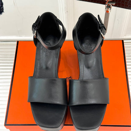 ILLUSION 35 SANDAL IN BLACK CALFSKIN