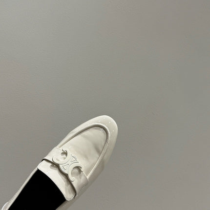 TRIOMPHE LOAFERS IN WHITE PATENT CALFSKIN