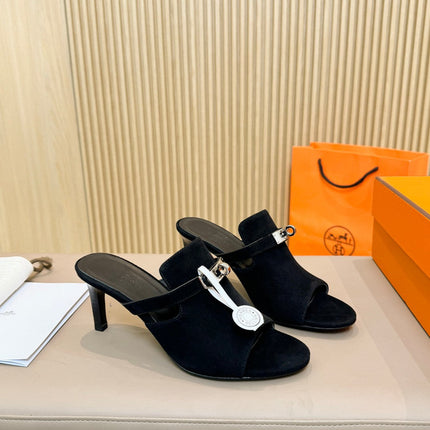 HEDEN MULE 80 BLACK SUEDE