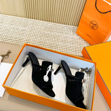 HEDEN MULE 80 BLACK SUEDE