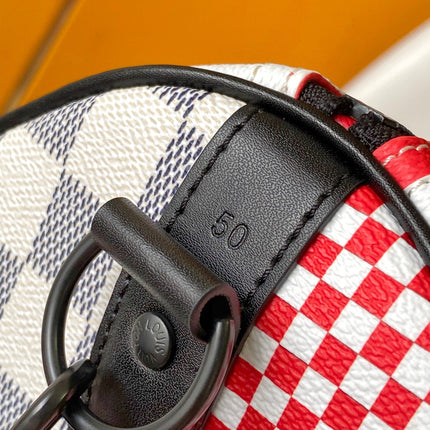 LV 25S SAC KEEPALL BANDOULIÈRE 50 IN MULTICOLOR CANVAS AND CALFSKIN TRIM