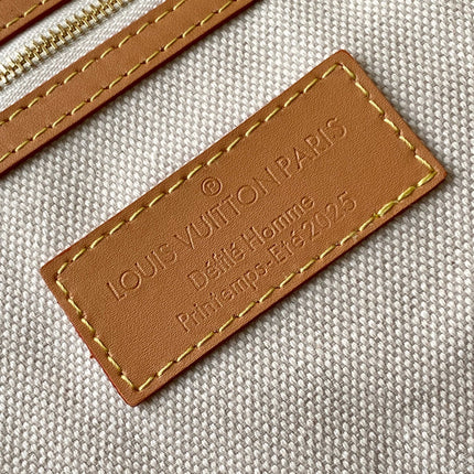 LV 25S KEEPALL 50 MONOGRAM CRYSTALS IN DARK PURPLE CANVAS AND CALFSKIN TRIM