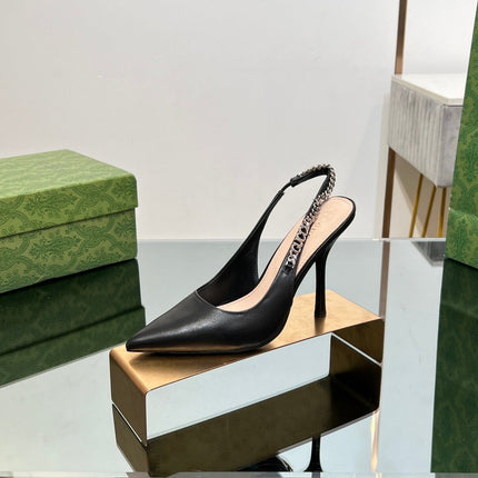 GG SIGNORIA SLINGBACK PUMP BLACK LAMBSKIN