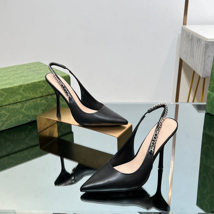 GG SIGNORIA SLINGBACK PUMP BLACK LAMBSKIN