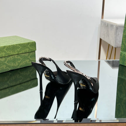 GG SIGNORIA SLINGBACK PUMP BLACK LAMBSKIN