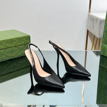 GG SIGNORIA SLINGBACK PUMP BLACK LAMBSKIN
