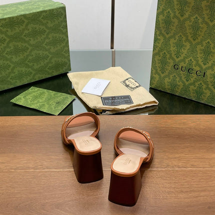 GG SIGNORIA SLIDE SANDAL CARAMEL DENIM