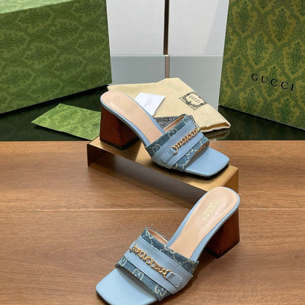 GG SIGNORIA SLIDE SANDAL SKY DENIM